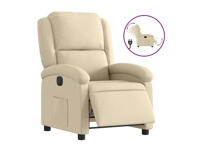 Sillón de relax | Silla | Sillón reclinable eléctrico de tela crema SHL2957