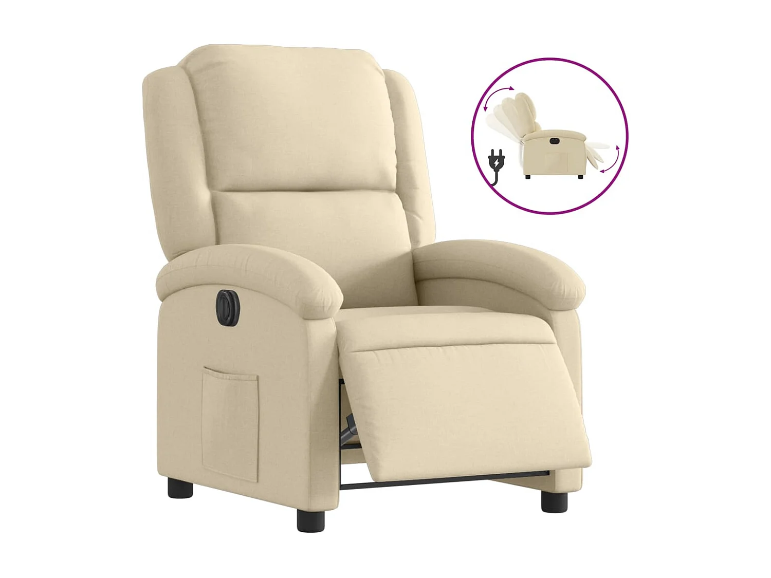 Sillón de relax | Silla | Sillón reclinable eléctrico de tela crema SHL2957