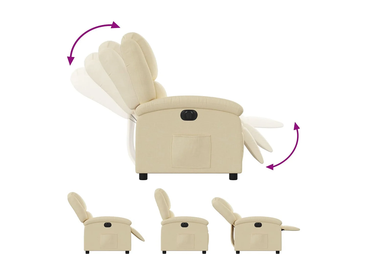 Sillón de relax | Silla | Sillón reclinable eléctrico de tela crema SHL2957