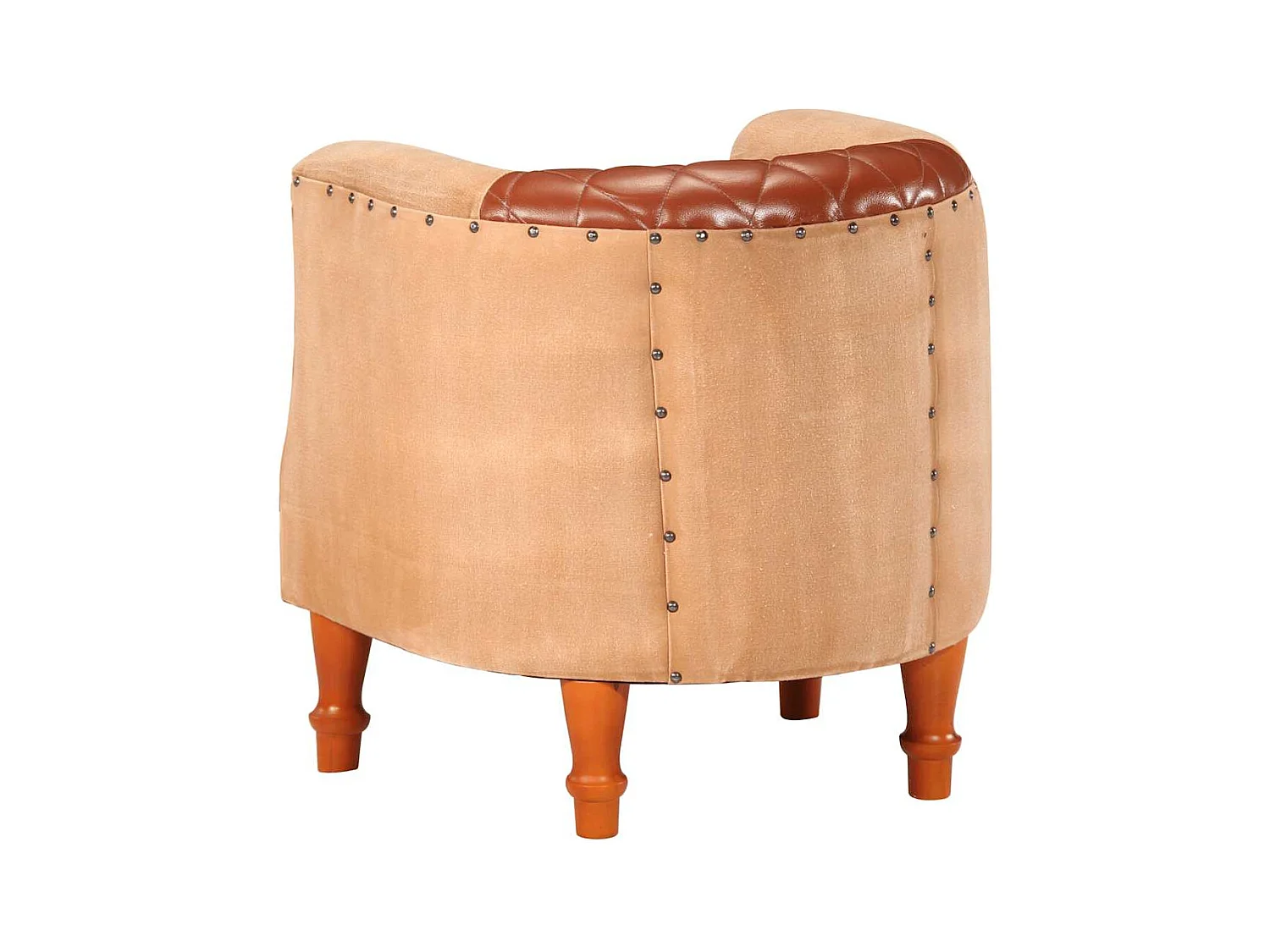 Sillón | Silla de cuero auténtico y madera maciza de mango marrón SHL6869