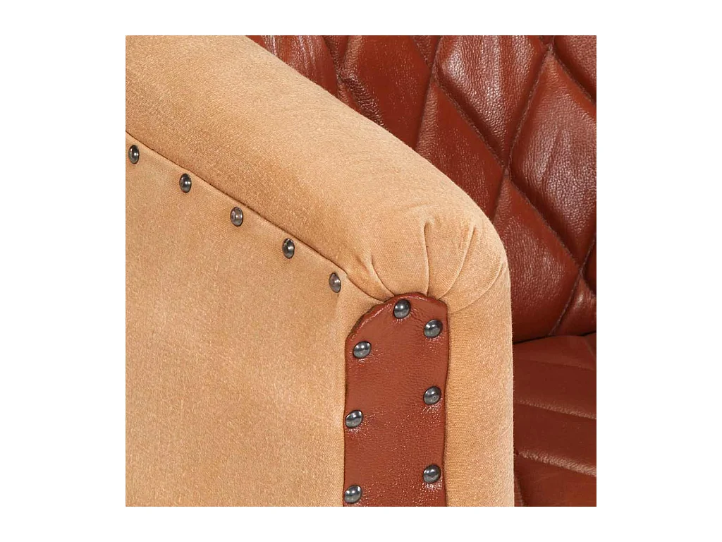 Sillón | Silla de cuero auténtico y madera maciza de mango marrón SHL6869