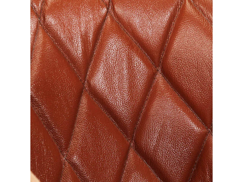 Fauteuil de salon-Chaise cabriolet marron cuir véritable bois de manguier massif SHL1166