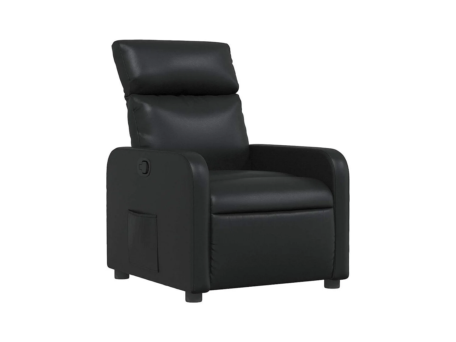 Sillón de relax | Sillón reclinable de cuero sintético negro SHL3502