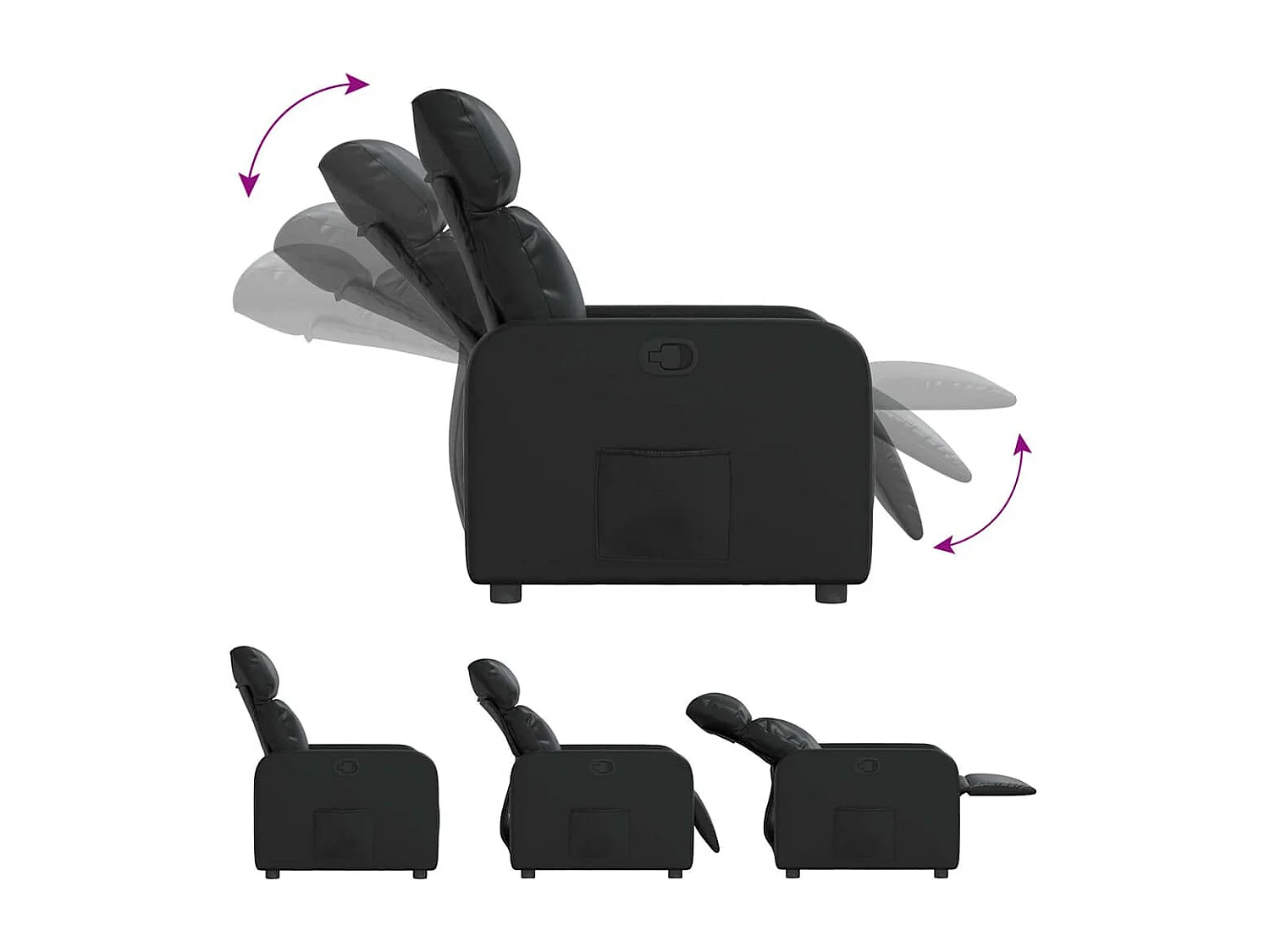 Relaxsessel | Lounge Sessel für Wohnzimmer Schwarz Kunstleder SHL54798