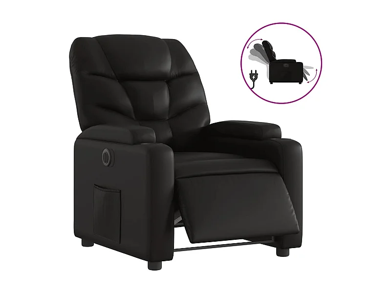 Sillón de relax | Silla | Sillón reclinable eléctrico de cuero sintético negro SHL7701