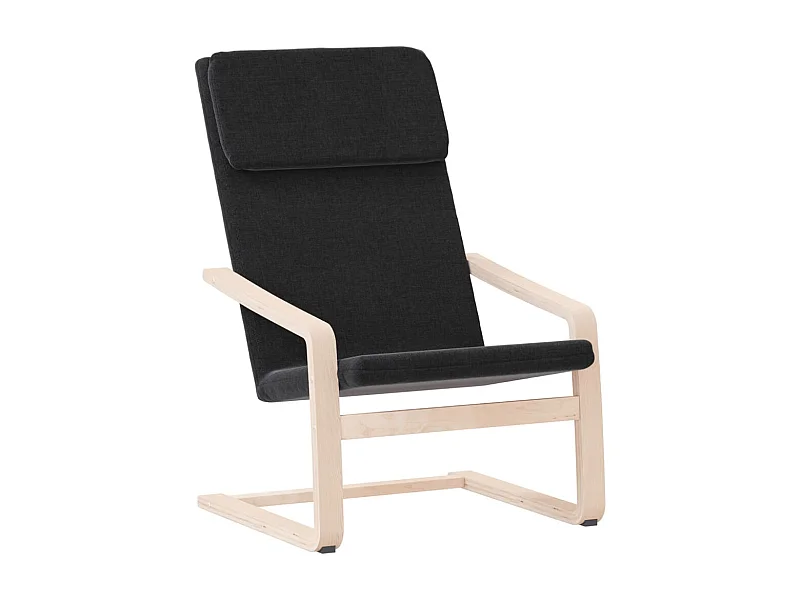 Chaise de relaxation-Fauteuil de Salon Noir Tissu SHL4189