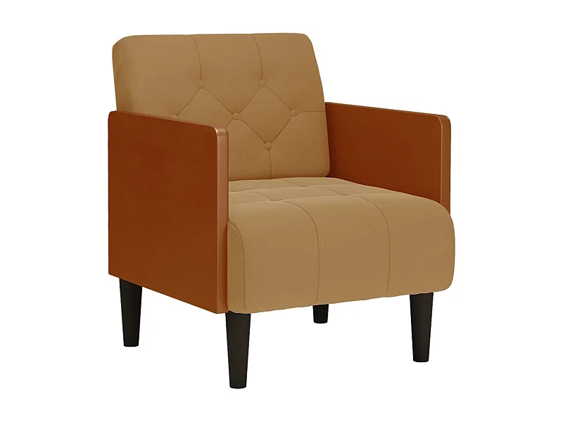 Fauteuil Salon-Chaise de relax avec accoudoirs marron 55 cm velours SHL2156