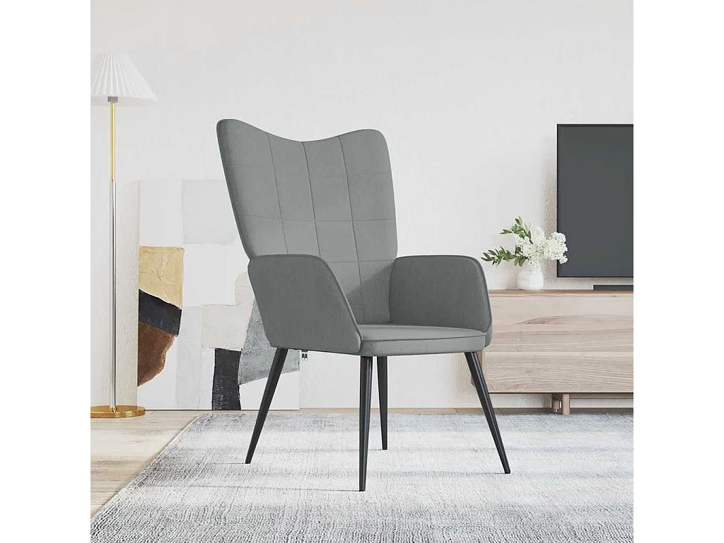 Relaxsessel | Lounge Sessel Hellgrau Stoff SHL37520