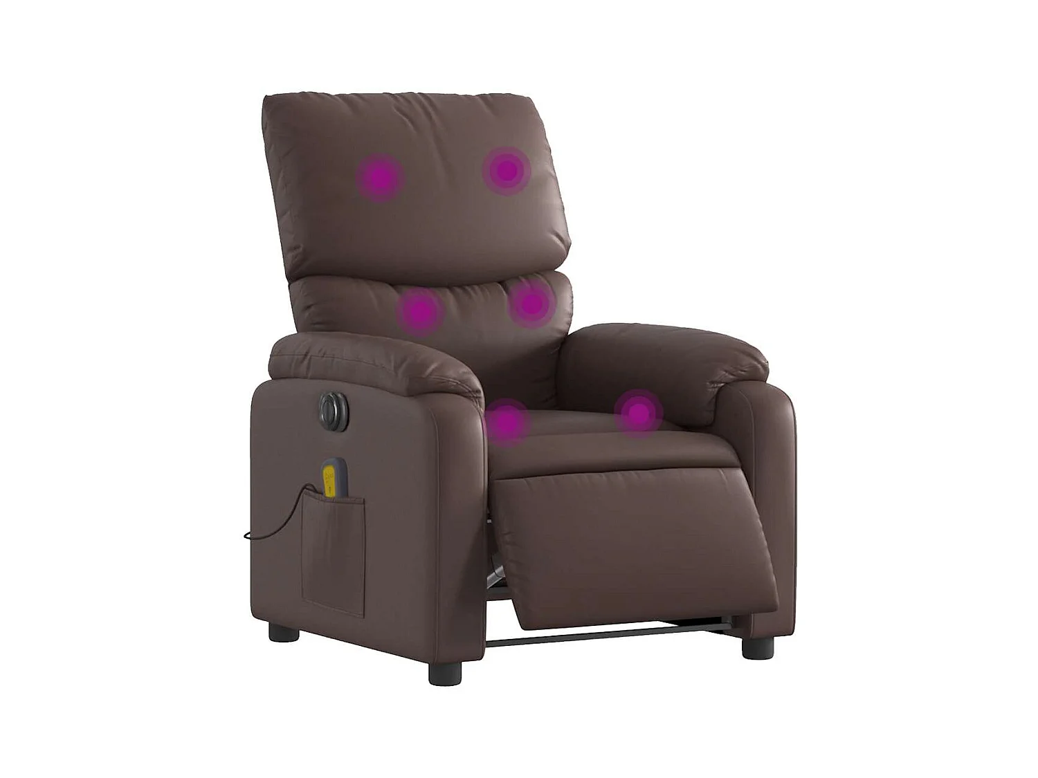 Sillón de salón | Silla | Sillón de masaje reclinable eléctrico cuero sintético marrón SHL4835