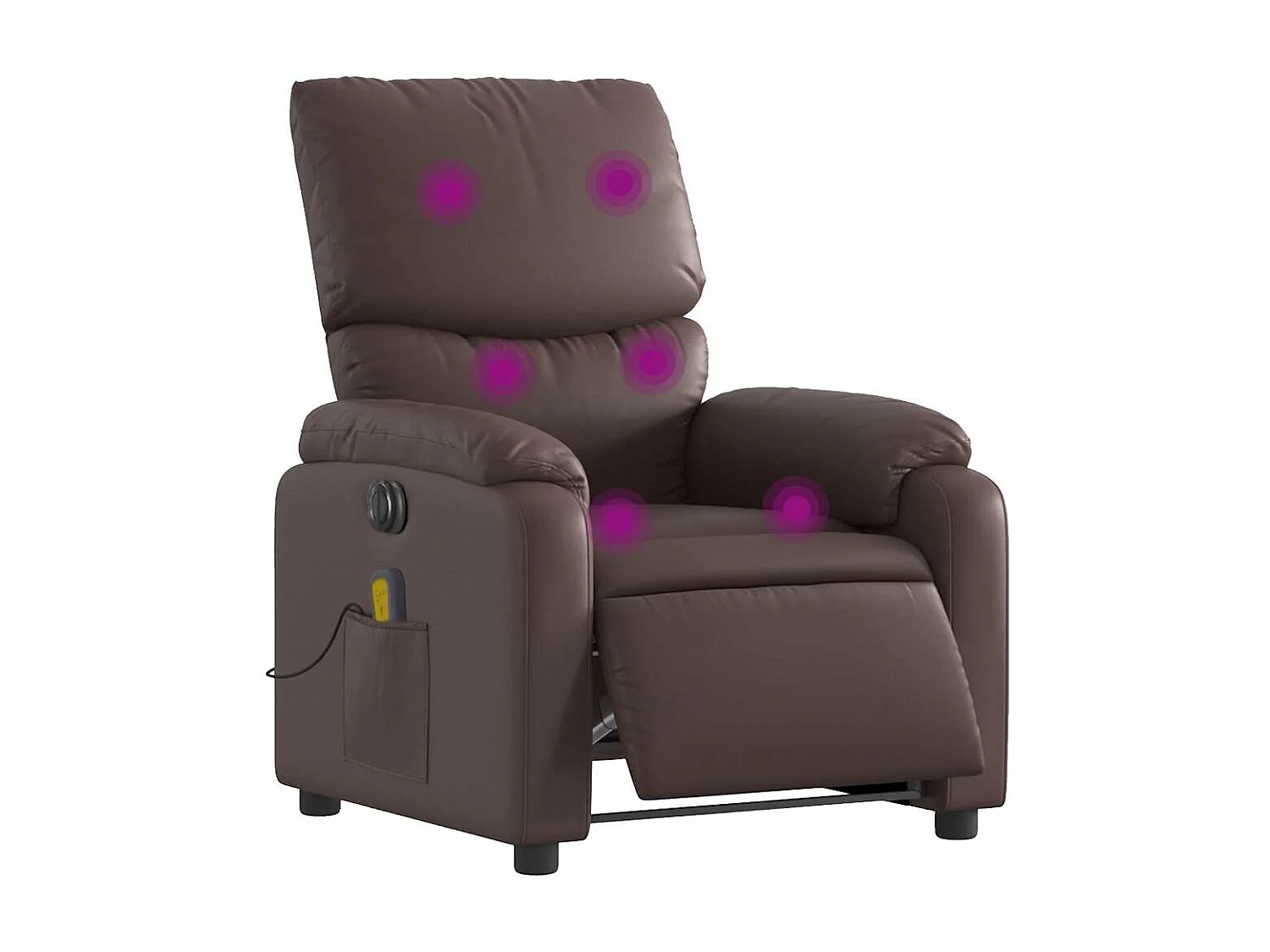 Fauteuil inclinable électrique-Fauteuil de massage pour Salon marron similicuir SHL3145