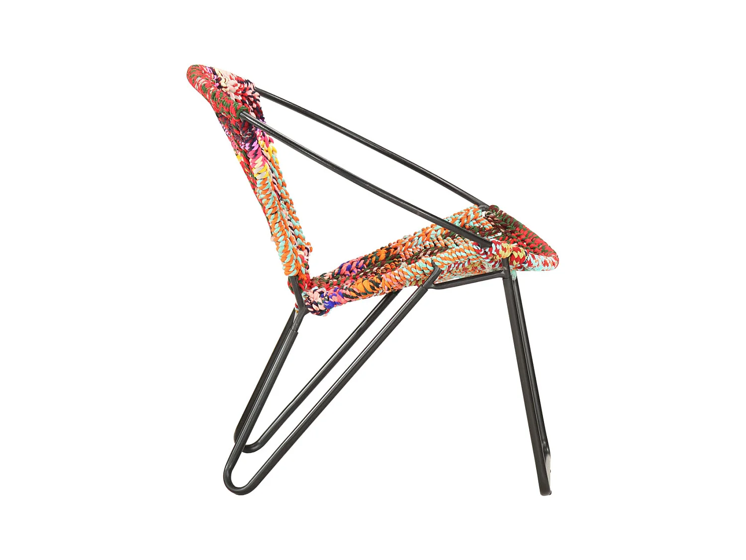 Silla circular chindi de tela multicolor SHL8449