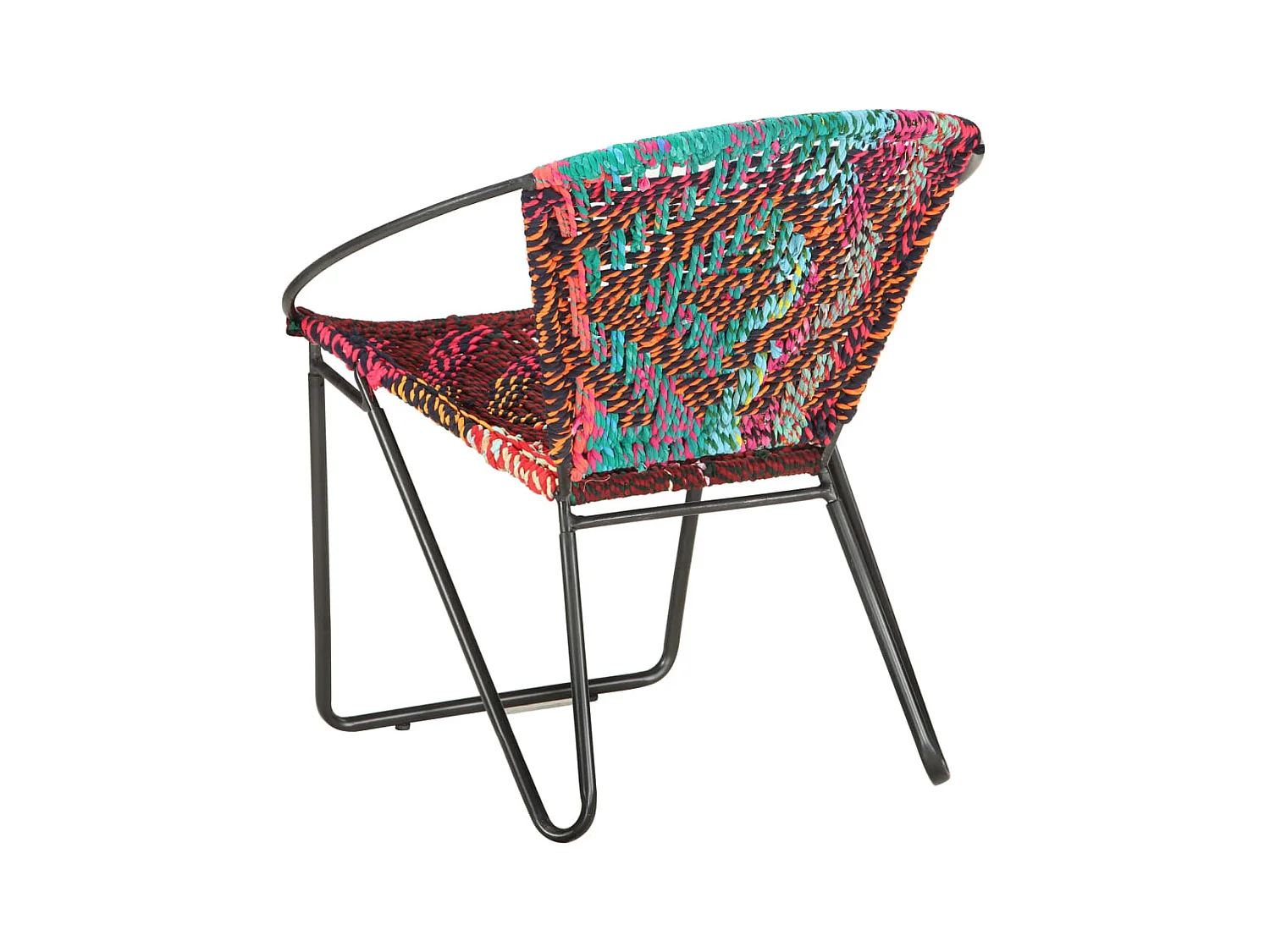 Silla circular chindi de tela multicolor SHL8449