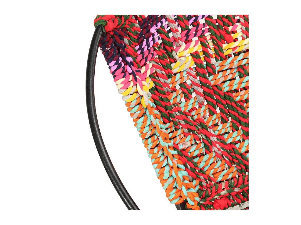 Silla circular chindi de tela multicolor SHL8449