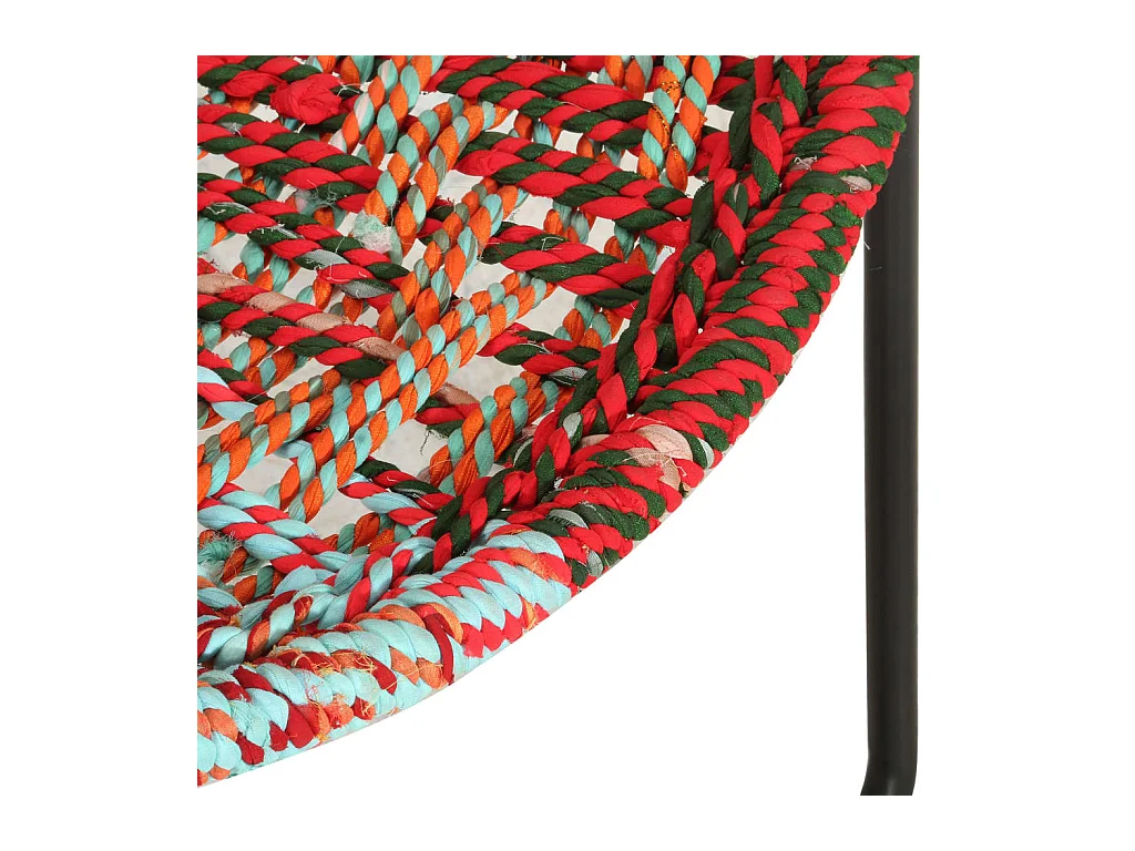 Silla circular chindi de tela multicolor SHL8449