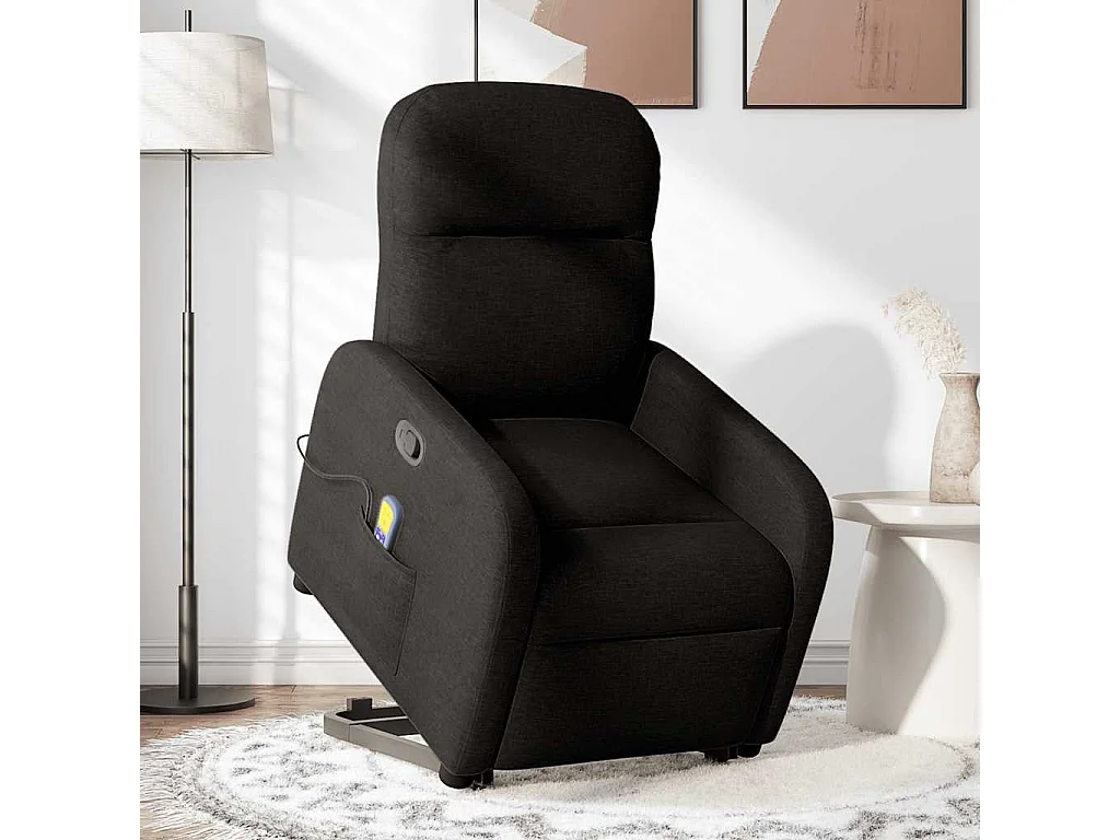 Fauteuil inclinable-Chaise de relax-Fauteuil de Massage Noir Tissu SHL3331