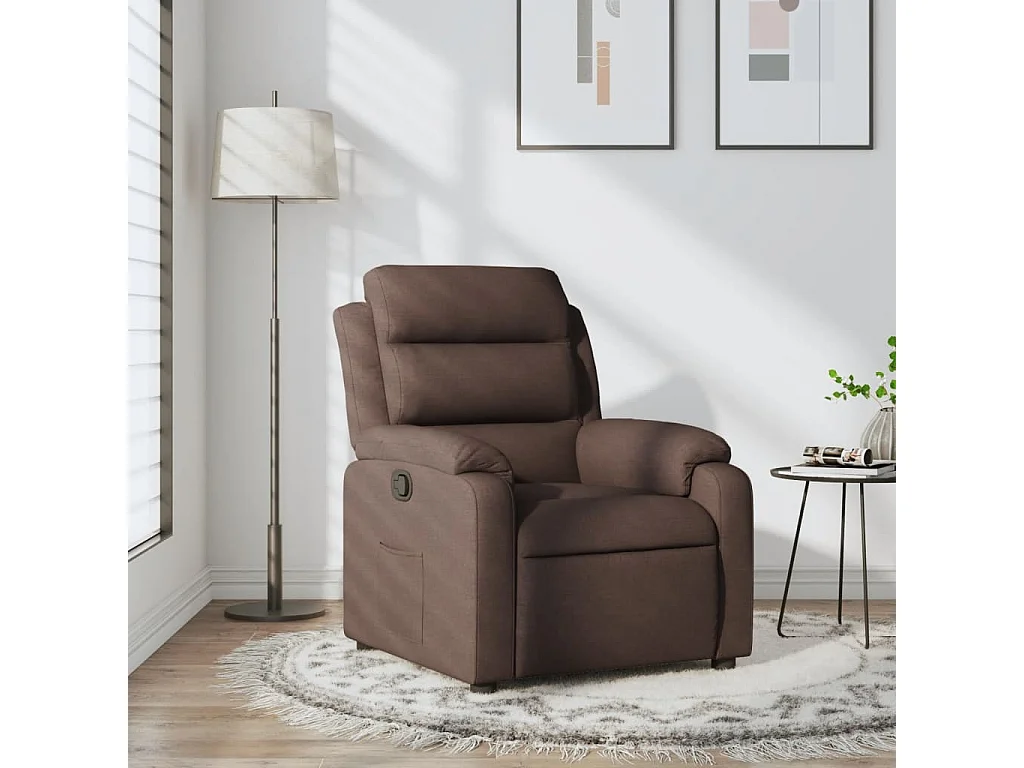Relaxsessel | Lounge Sessel für Wohnzimmer Dunkelbraun Stoff SHL17749