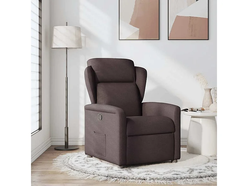 Fauteuil inclinable-Chaise de relax-Fauteuil TV Marron foncé Tissu SHL3506
