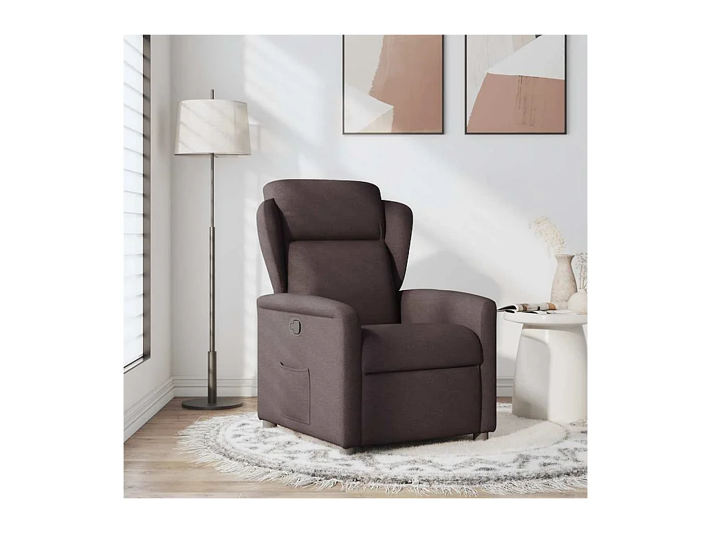 Fauteuil inclinable-Chaise de relax-Fauteuil TV Marron foncé Tissu SHL3506