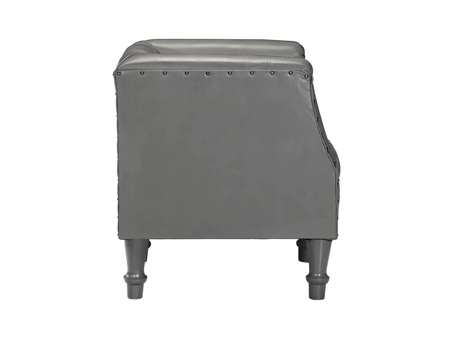 Sillón | Silla de cuero de cabra auténtico gris SHL9835