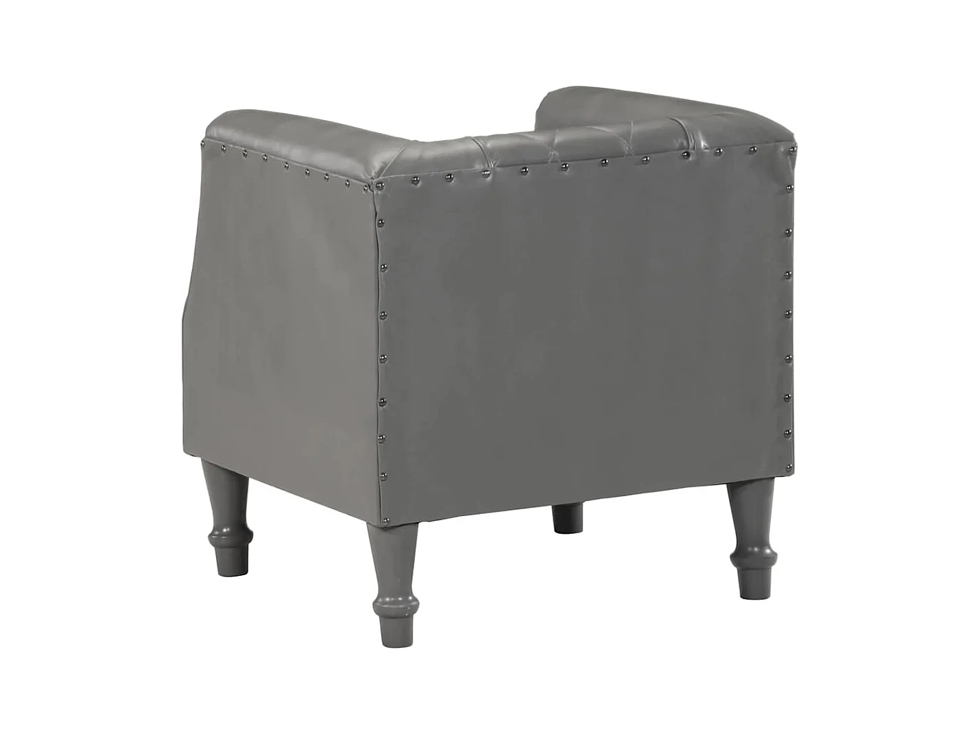 Sillón | Silla de cuero de cabra auténtico gris SHL9835