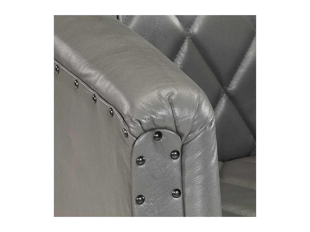 Sillón | Silla de cuero de cabra auténtico gris SHL9835