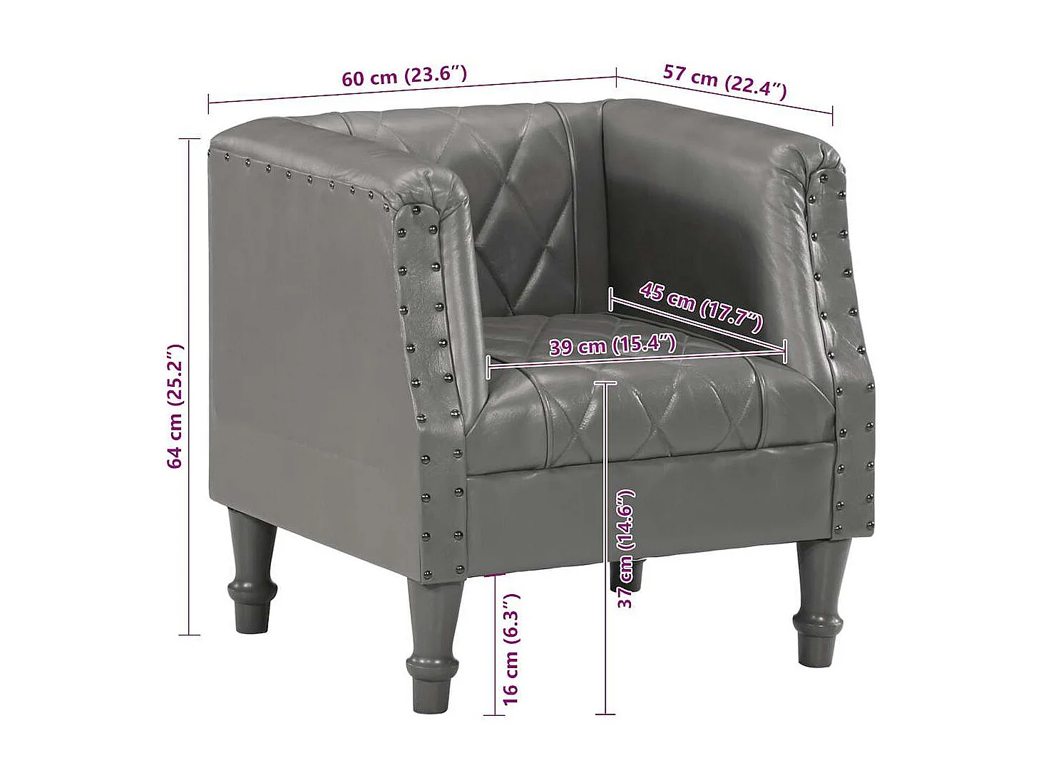 Relaxsessel | Sessel Grau Echtes Ziegenleder SHL44215