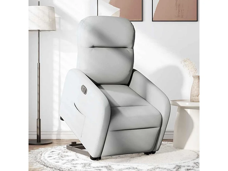 Silla de relax | Sillón eléctrico reclinable elevable de tela gris nube SHL2324