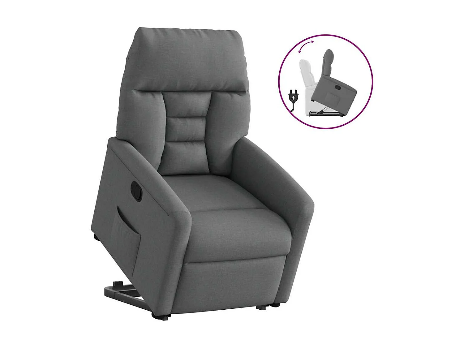 Fauteuil inclinable-Chaise de relax-Fauteuil TV Gris foncé Tissu SHL1704