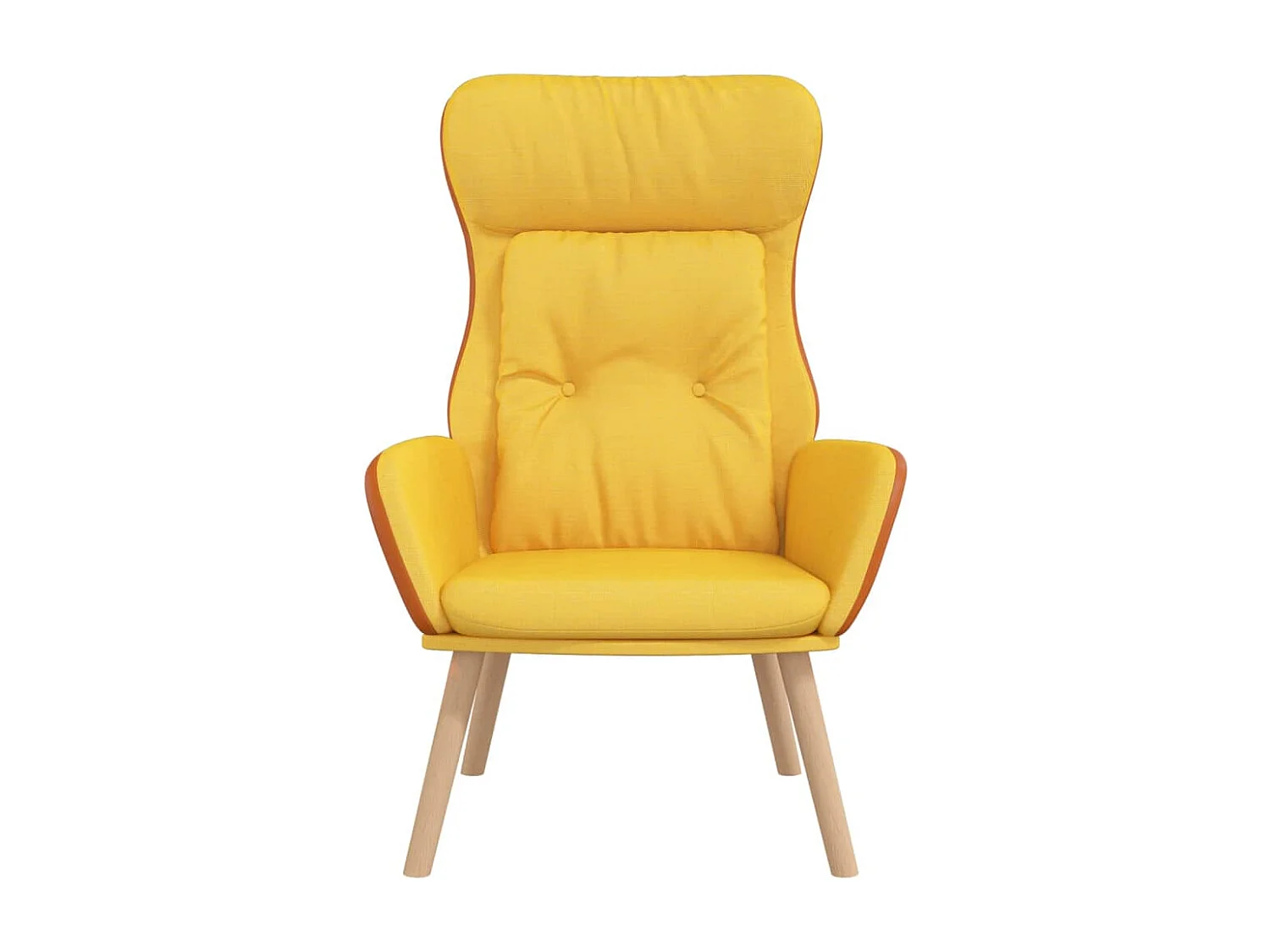 Chaise de relaxation-Fauteuil de Salon Jaune moutarde Tissu et PVC SHL2442