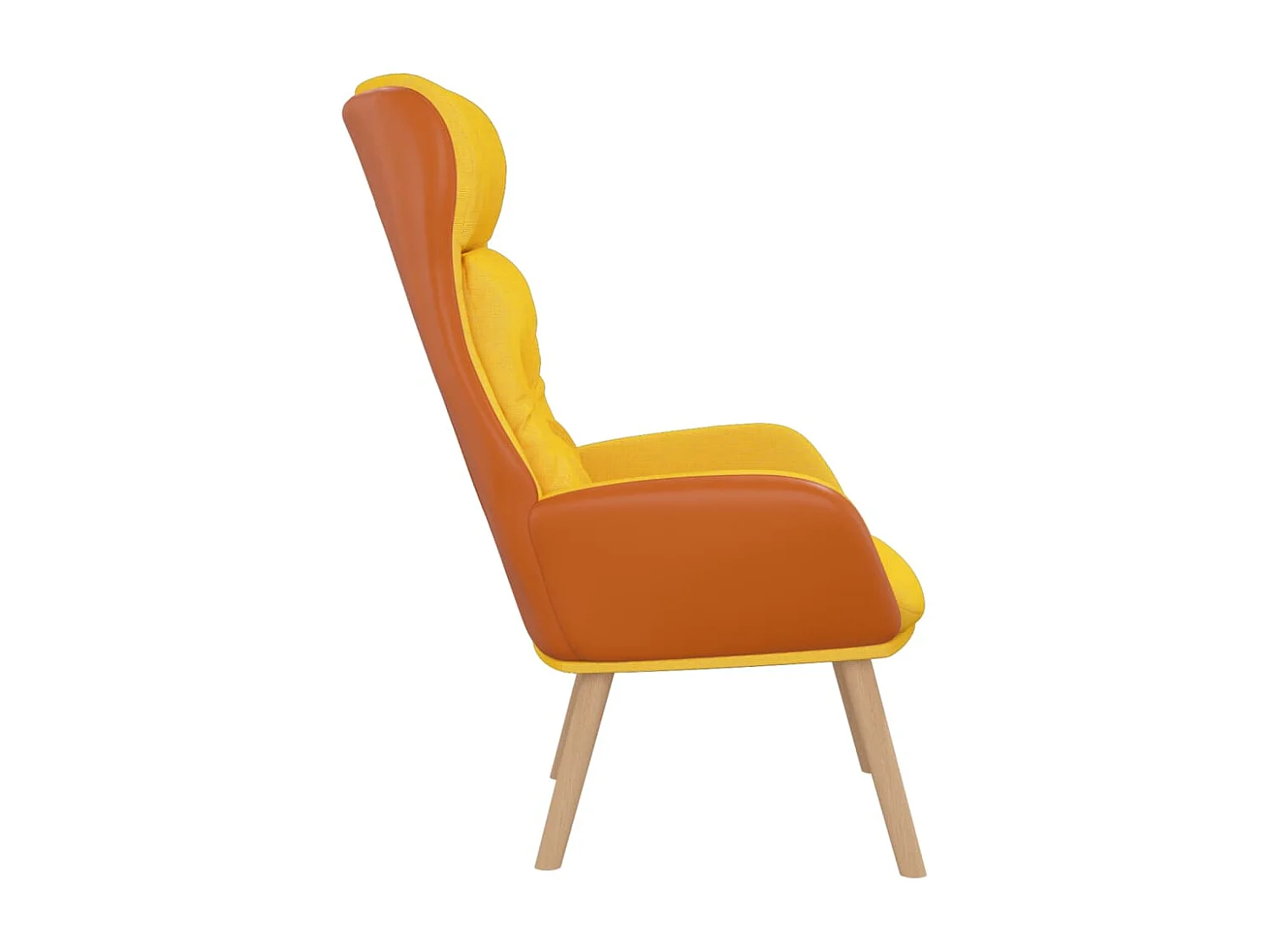 Chaise de relaxation-Fauteuil de Salon Jaune moutarde Tissu et PVC SHL2442