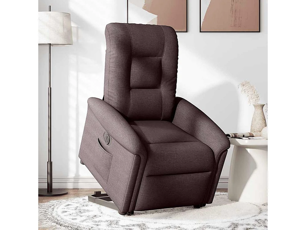 Fauteuil inclinable électrique-Chaise de relax-Fauteuil TV marron foncé tissu SHL2818