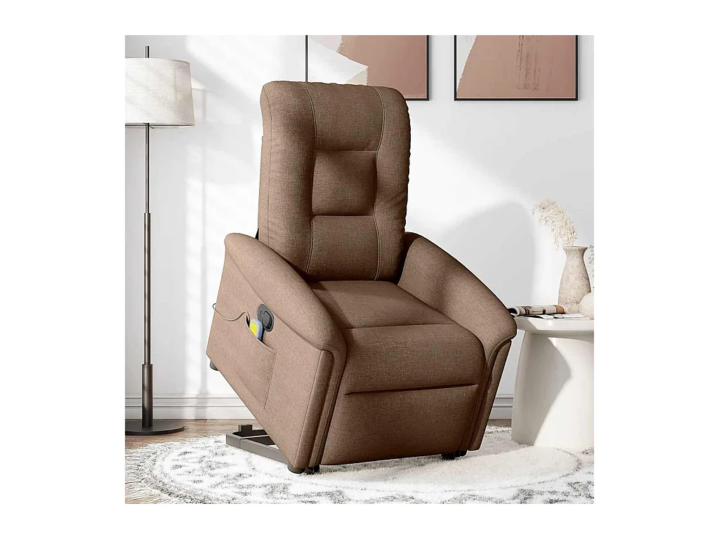 Silla de masaje reclinable de pie de tela marrón SHL7276