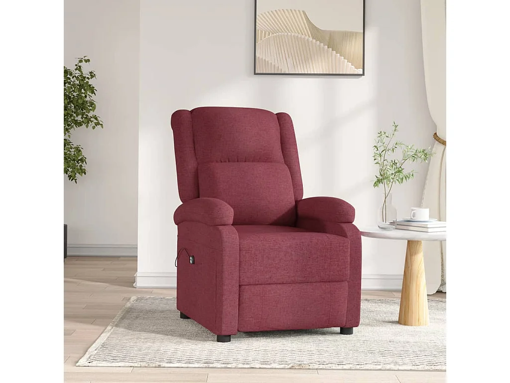 Fauteuil inclinable électrique-Chaise de relax Rouge bordeaux Tissu SHL5449