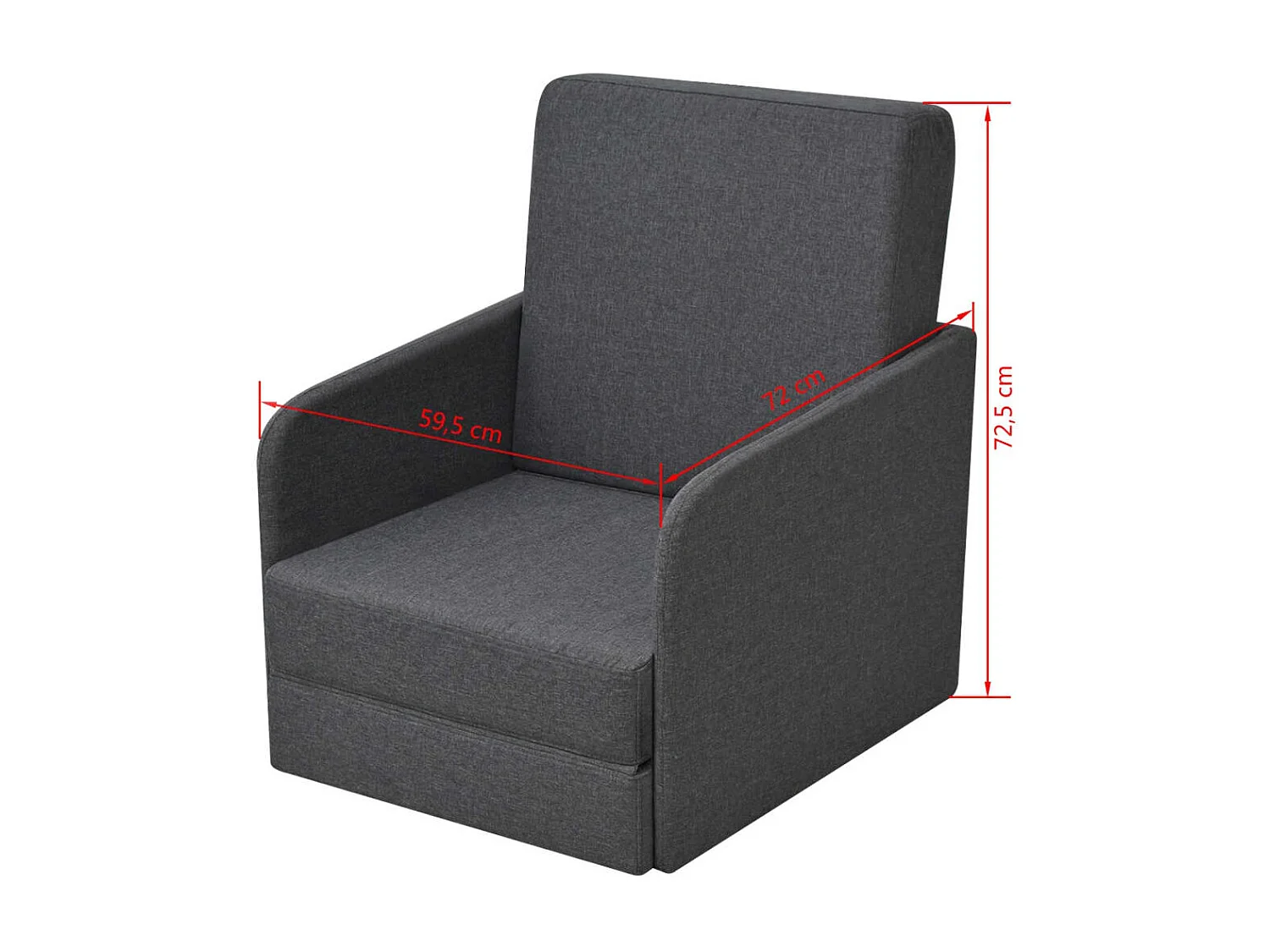 Sillón convertible tela gris oscuro SHL7334