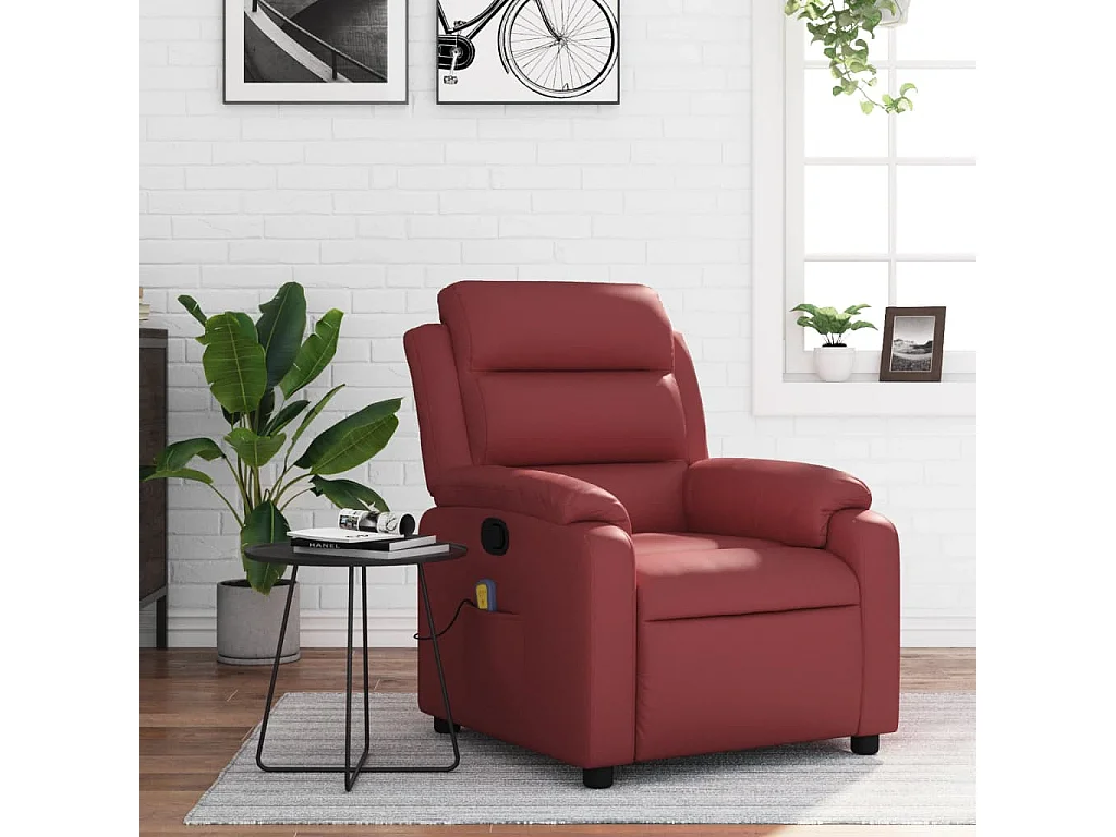 Relaxsessel | Massagesessel Weinrot Kunstleder SHL70840
