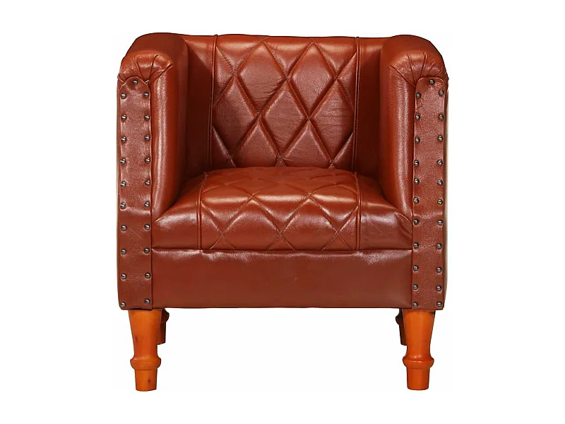 Poltrona | Cadeira Relax couro de cabra genuíno castanho SHL805079