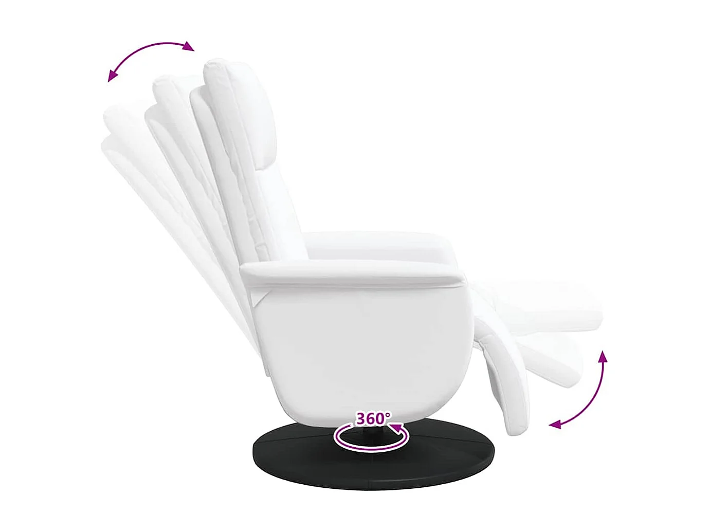 Relaxsessel | Lounge Sessel für Wohnzimmer mit Fußteil Weiß Kunstleder SHL48284