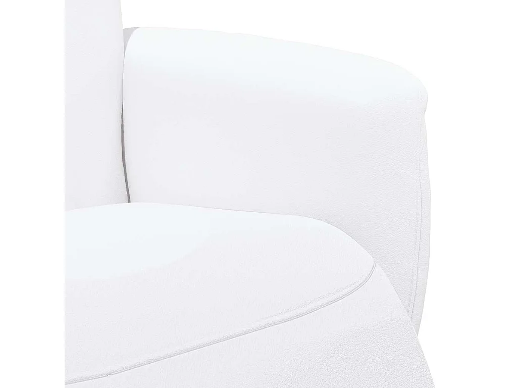 Relaxsessel | Lounge Sessel für Wohnzimmer mit Fußteil Weiß Kunstleder SHL48284
