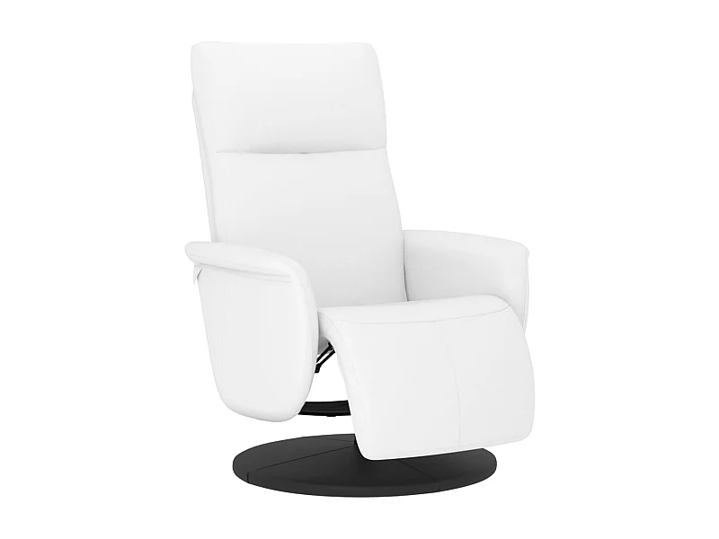 Fauteuil inclinable-Fauteuil avec repose-pieds blanc similicuir SHL3058