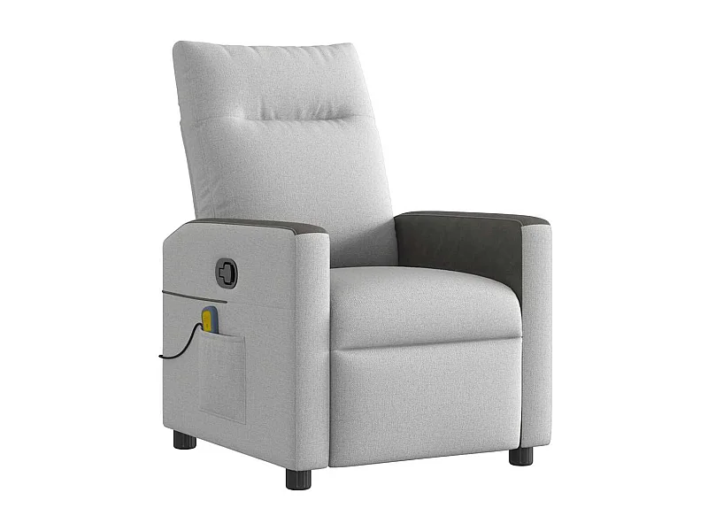Fauteuil inclinable-Chaise de relax-Fauteuil de Massage gris nuage tissu SHL4324