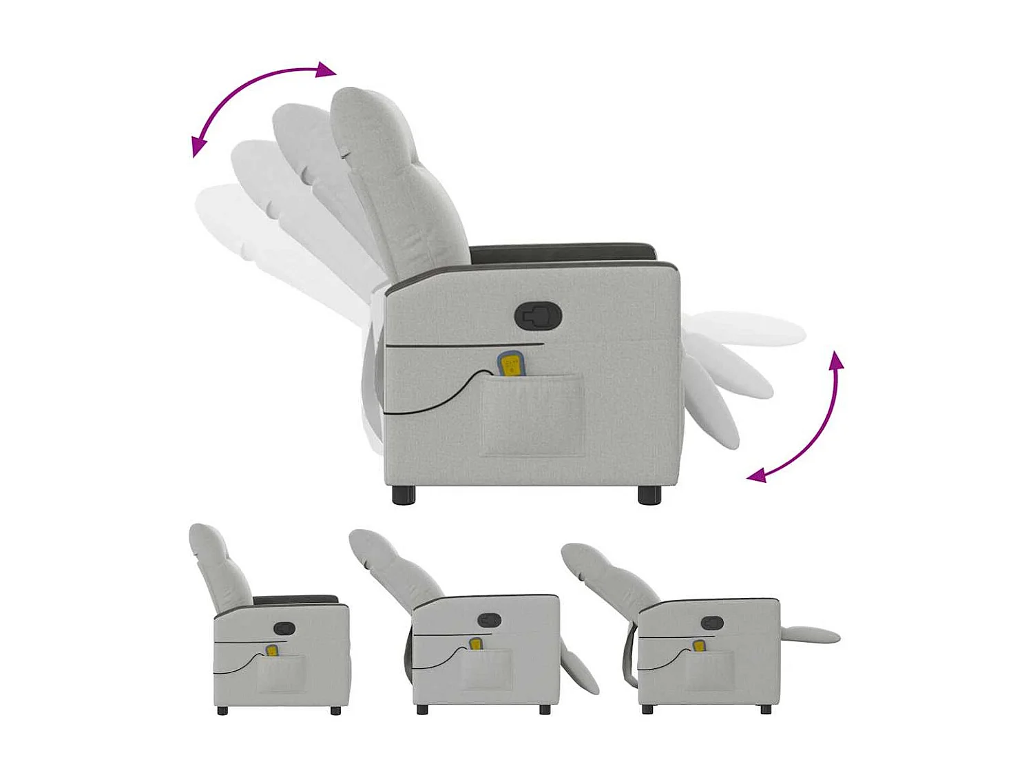 Cadeira de massagem reclinável tecido cinzento SHL223214