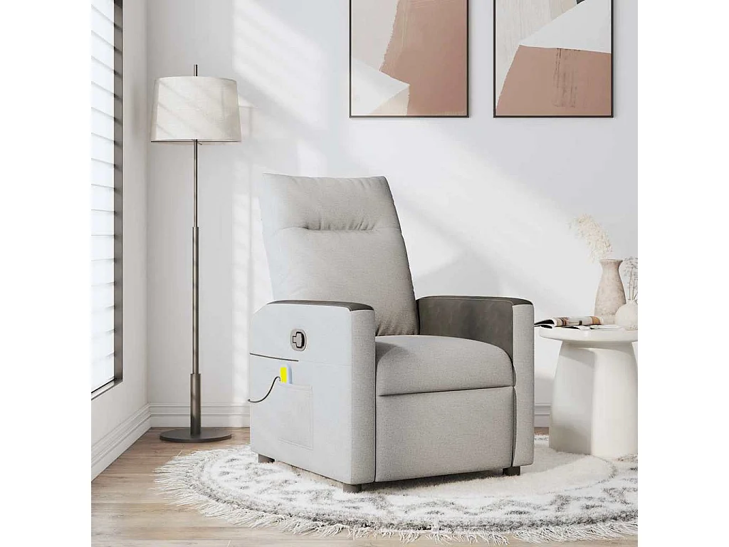 Sillón de salón | Silla | Sillón de masaje reclinable de tela gris nube SHL5303