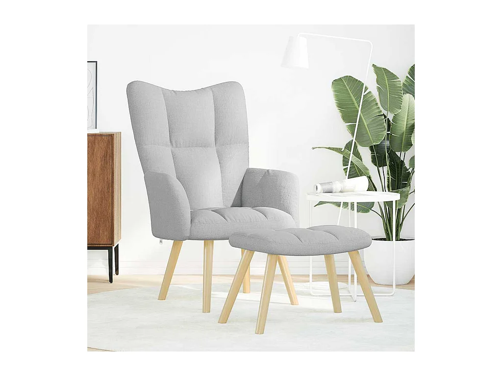 Sillón de relax | Silla de relax con reposapiés tela gris nube SHL2232