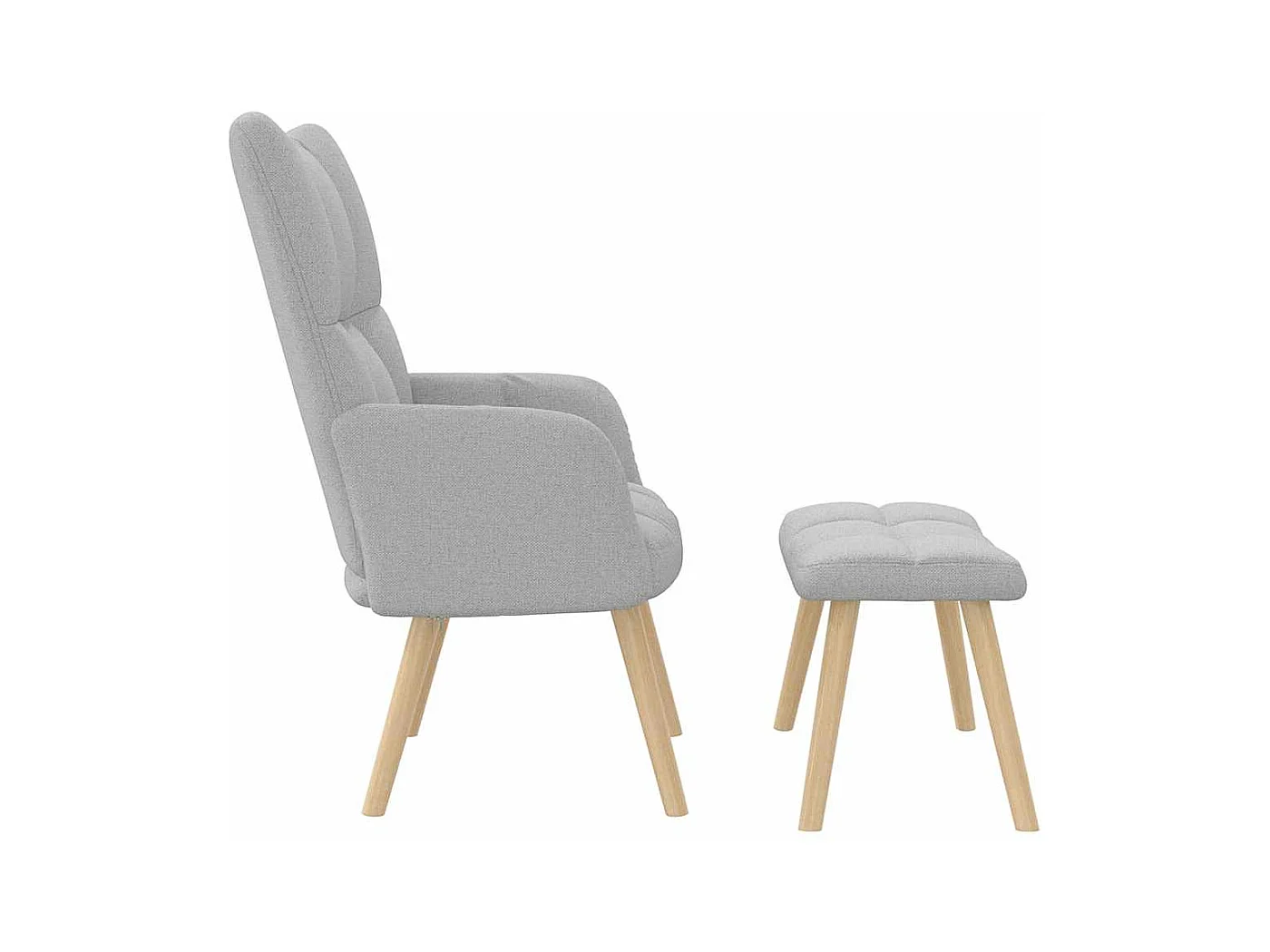 Sillón de relax | Silla de relax con reposapiés tela gris nube SHL2232