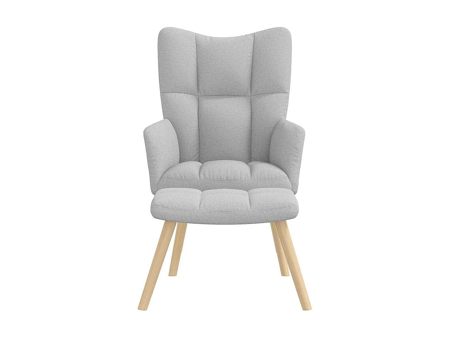 Fauteuil de relaxation-Fauteuil de Lecture avec repose-pieds gris nuage tissu SHL1051