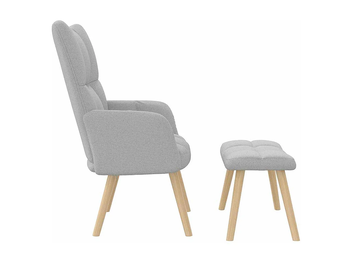 Fauteuil de relaxation-Fauteuil de Lecture avec repose-pieds gris nuage tissu SHL1051