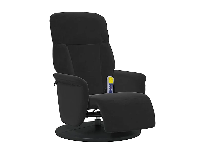 Sillón de relax | Sillón reclinable de masaje con reposapiés terciopelo negro SHL6954