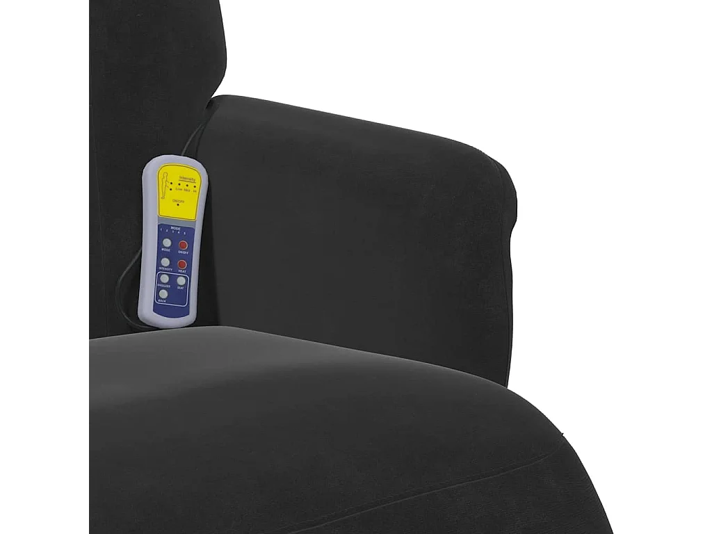 Sillón de relax | Sillón reclinable de masaje con reposapiés terciopelo negro SHL6954