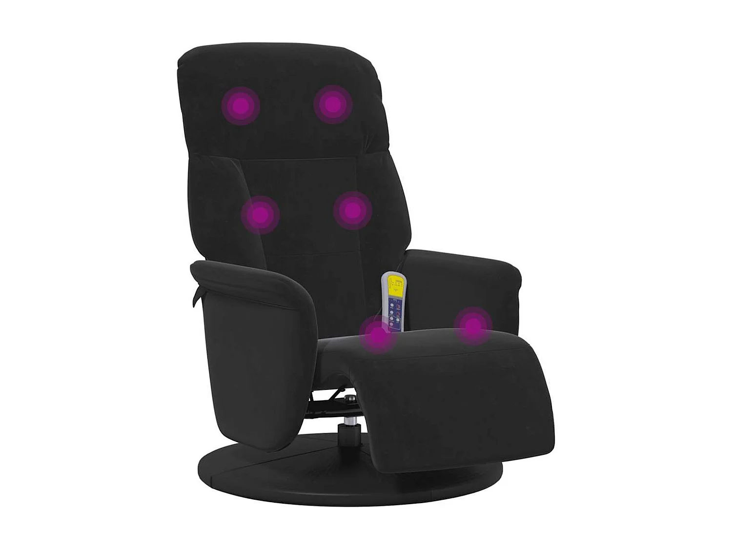 Massagesessel | Relaxsessel mit Fußteil Schwarz Samt SHL26804