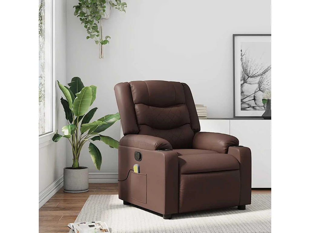 Relaxsessel | Massagesessel Braun Kunstleder SHL13774